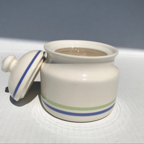 Pfaltzgraff Creamer/Pitcher Sugar Bowl With Lid Stoneware Cloverhill Band - Picture 3 of 10